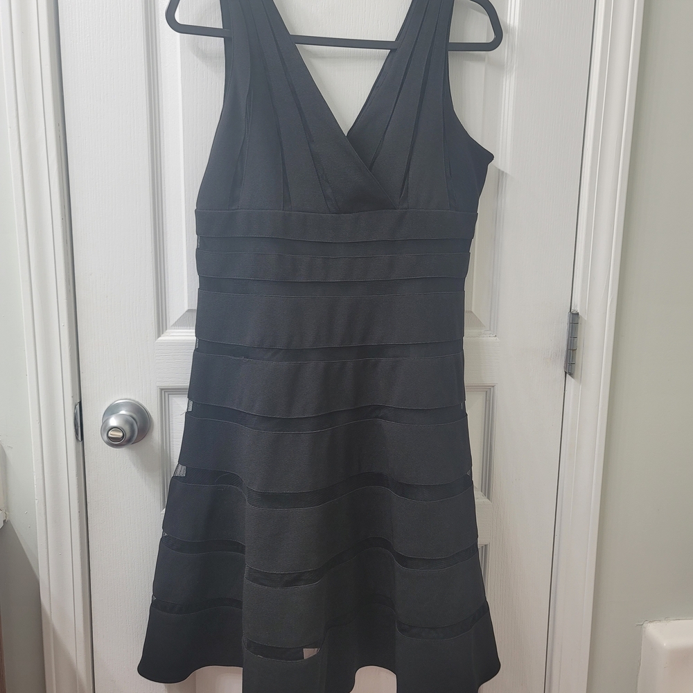 Scarlett Nite Black Layered Mini Dress